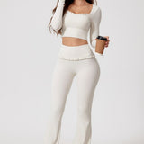 Lace Detail High-Rise Booty Sculpting Yoga Leggings