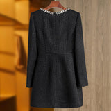 Square Neck Knitted Diamond Mini Dress