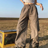 Cargo Pants For Women Hip Hop Wide Leg Y2k Vintage Streetwear Pants