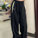Retro Sports Pants Women Streetwear Baggy Wide Leg Casual Pants