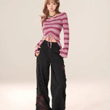 High Waist Jeans Women Y2k Baggy Butterfly Tie Dye Punk Wide Leg Denim Pants