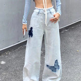 Jeans Plus Size Women Y2k Loose Patchwork High Waist Denim Pants