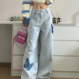 Jeans Plus Size Women Y2k Loose Patchwork High Waist Denim Pants