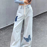 Jeans Plus Size Women Y2k Loose Patchwork High Waist Denim Pants