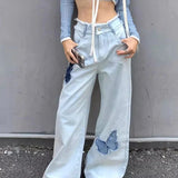 Jeans Plus Size Women Y2k Loose Patchwork High Waist Denim Pants