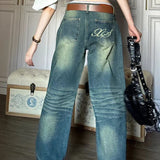 Jeans Women Y2k Fashion Baggy Style High Waist Wide Leg Denim Pants