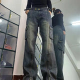 Wide Leg Cargo Y2k Pants High Waist Vintage Oversize Trousers Streetwear Pants