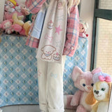 Harajuku Corduroy Pants Women Sweet Cute Wide Leg Pants