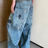 Wide Leg Pants Baggy Jeans For Women Y2k Hip Hop Pants