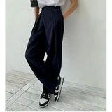 Khaki Wide Leg Women's Pantsuit Classic Vintage Palazzo Office Elegant Trouser Work Pants