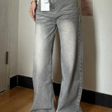 Retro Jeans Women Y2k Baggy High Waist Old Wide Leg Denim Pants