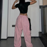 Cargo Pants Women Hip Hop High Waist Baggy Wide Leg Trousers Y2k Streetwear Pants