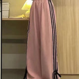 Women Fashion Baggy Side Stripe High Waist Sports Hip Hop Joggers Pants