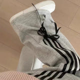 Women Fashion Baggy Side Stripe High Waist Sports Hip Hop Joggers Pants