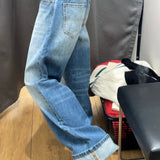 Retro Denim Blue Jeans Women High Waist Wide Leg Straight Y2k Pants