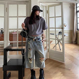 Women Hip Hop Fashion Hollow Out Denim Shorts Streetwear Summer Pants