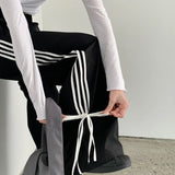 Sports Baggy Pants Women Y2k Fashion Cutecore Bow Straight Wide Leg Pants