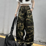 Vintage Cargo Baggy Pants Women Camouflage Wide Leg Pants