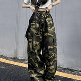 Vintage Cargo Baggy Pants Women Camouflage Wide Leg Pants