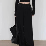 Women Sports Pants Streetwear Oversize Vintage Spliced Wide Leg Pants