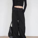 Women Sports Pants Streetwear Oversize Vintage Spliced Wide Leg Pants