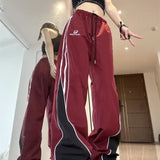Harajuku Fashion Stripe Straight Wide Leg Jogging Y2k Hip Hop Pants