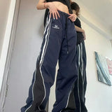 Harajuku Fashion Stripe Straight Wide Leg Jogging Y2k Hip Hop Pants