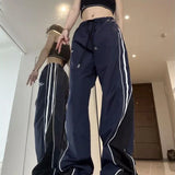 Harajuku Fashion Stripe Straight Wide Leg Jogging Y2k Hip Hop Pants