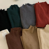 Autumn Winter Pullovers Long Sleeve Casual Warm Basic Knit Jumpers Top Sweater