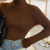 Autumn Winter Pullovers Long Sleeve Casual Warm Basic Knit Jumpers Top Sweater