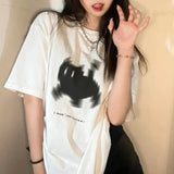 Short Sleeve Basic Streetwear Harajuku Gothic O Neck Women's T-shirt