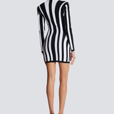 Allison Long Sleeve Striped Knit Mini Dress