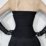 Alt Goth Gothic PU Patchwork Zipper Harajuku Crop Top