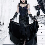 Vintage Elegant Trumpet Women Mall Goth Florals Patchwork High Waist Aesthetic Fairycore Skirt