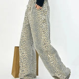 American Baggy Leopard Print Wide High Waisted Oversized Hip Hop Trouser