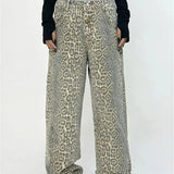 American Baggy Leopard Print Wide High Waisted Oversized Hip Hop Trouser