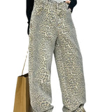 American Baggy Leopard Print Wide High Waisted Oversized Hip Hop Trouser