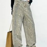 American Baggy Leopard Print Wide High Waisted Oversized Hip Hop Trouser