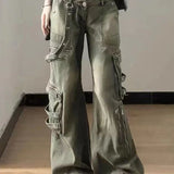 American Retro Cargo Wide Leg Fashion Street Denim Jeans