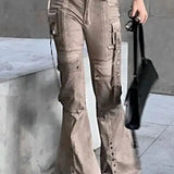 American Washed Brown Bootcut Wide Leg Bottom