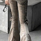 American Washed Brown Bootcut Wide Leg Bottom
