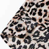 Apricot Leopard Print Tiered Wide Sleeve Maxi Dress