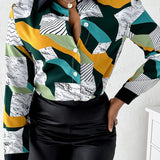 Casual Long Sleeve Striped Office Lady Shirt