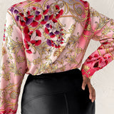 Casual Long Sleeve Striped Office Lady Shirt