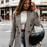 Korean Office Long Sleeve Elegant Women's Suit Blazer Jacket