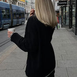 Autumn Women Patchwork Turtleneck Fashion Casual Long Sleeve Knitted Sweater