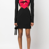 Azura Long Sleeve Bow Cutout Mini Dress