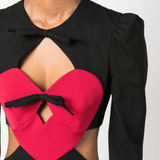 Azura Long Sleeve Bow Cutout Mini Dress
