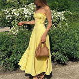 Loisa | Lemon Corset Fit Midi Dress