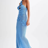 Beverly Floral Appliqué Crochet Maxi Dress